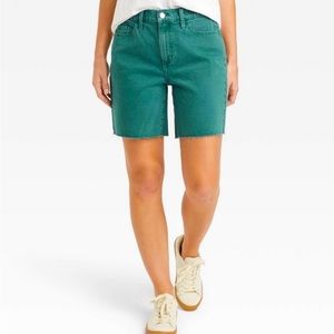 Women's Vintage Bermuda Shorts by Universal Thread. Teal Green. Sizes 0